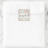 Shabby Chic Country Bunting on Rustic Painted Wood Vierkante Sticker (Tas)