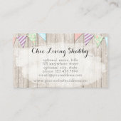 Shabby Chic Country Bunting on Rustic Painted Wood Visitekaartje (Achterkant)