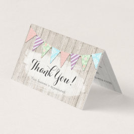 Shabby Chic Country Bunting Rustic Wood Dank je Kaart