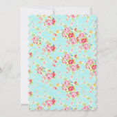 Shabby Chic Cowgirl Floral Pony Uitnodiging (Achterkant)