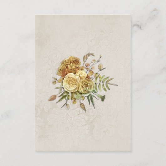 Shabby Chic Cream en Gouden Rozen Trouwdetails Informatiekaartje (Achterkant)