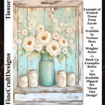 Shabby Chic Cream Pioenen, Aqua Jug DV5L Decoupage