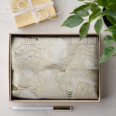 Shabby Chic Crème Serie Ontwerp 1 Tissuepapier (Geschenk)