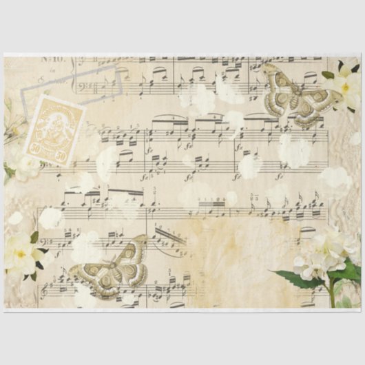 Shabby Chic Crème Serie Ontwerp 1 Tissuepapier (Voorkant)