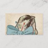 Shabby-chic crochet-haakgaren, lintboeg visitekaartje (Achterkant)