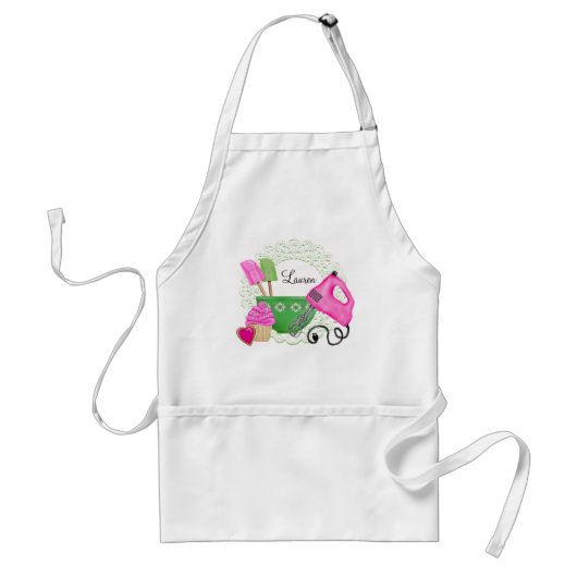 Shabby Chic Cupcake Baking Aprons Standaard Schort (Voorkant)