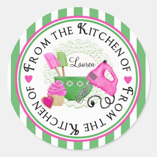 Shabby Chic Cupcake bakken Stickers (Voorkant)