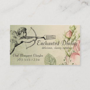  shabby chic cupid vork arrow chef biz card visitekaartje