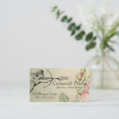  shabby chic cupid vork arrow chef biz card visitekaartje (Staand voorkant)