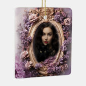 Shabby Chic Custom Familie Foto Kerstmis Keramisch Ornament (Rechts)