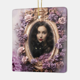 Shabby Chic Custom Familie Foto Kerstmis Keramisch Ornament