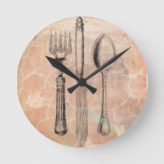 shabby chic cutlery ronde klok (Voorkant)