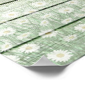  Shabby Chic Daises op hout Poster (Hoek)