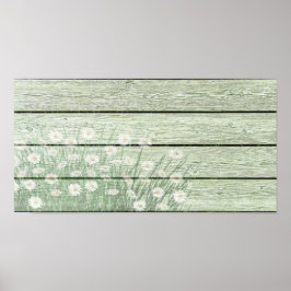  Shabby Chic Daises op hout Poster