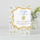 Shabby Chic Daisy Floral Birthday Party Invitation Kaart (Staand voorkant)