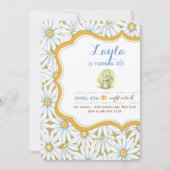Shabby Chic Daisy Floral Birthday Party Invitation Kaart (Voorkant)