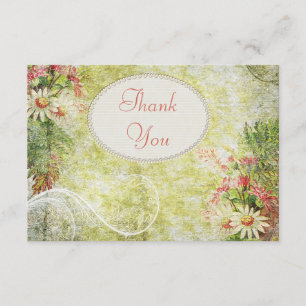 Shabby Chic Daisy & Wildbloemen Hartelijk dank Bedankkaart