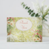 Shabby Chic Daisy & Wildbloemen Hartelijk dank Bedankkaart (Staand voorkant)