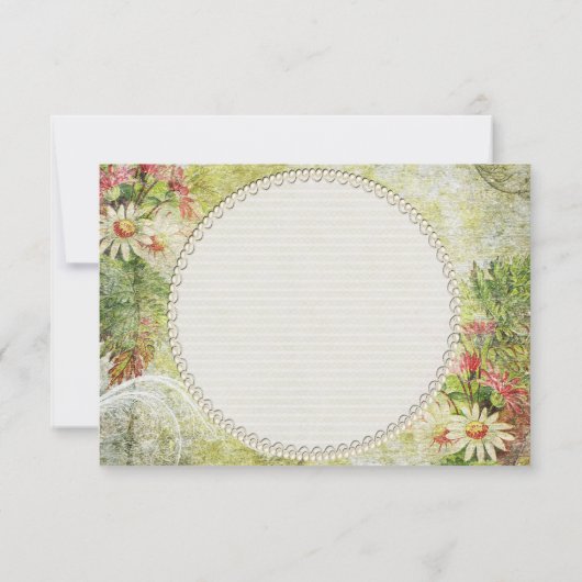 Shabby Chic Daisy & Wildbloemen Hartelijk dank Bedankkaart (Achterkant)