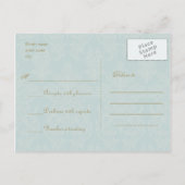Shabby Chic  Damask Pattern Wedding RSVP Uitnodiging Briefkaart (Achterkant)