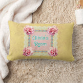 Shabby Chic Damask Roos Lace gepersonaliseerd Kussen (Deken)