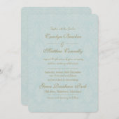 Shabby Chic Damask Vintage bruiloft uitnodiging (Voorkant / Achterkant)