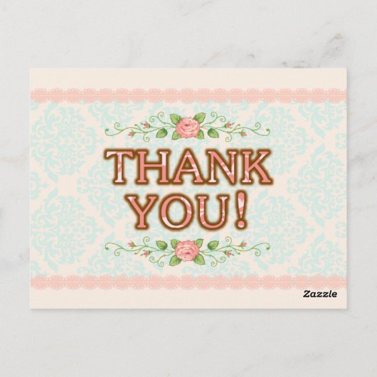 Shabby Chic - dank je kaarten (Achterkant)