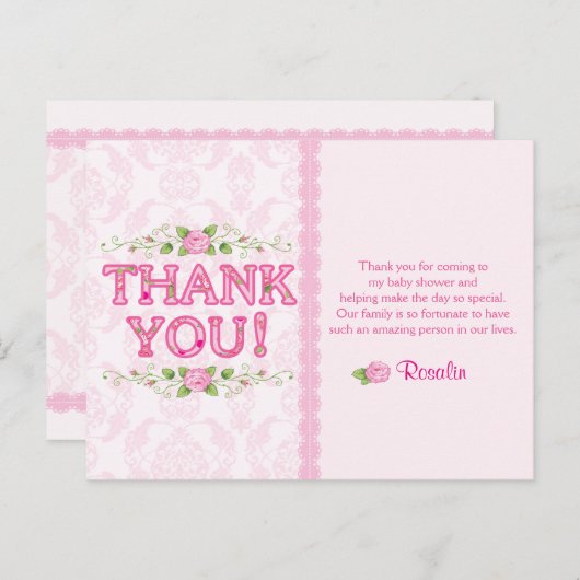 Shabby Chic - dank je kaarten (Voorkant / Achterkant)