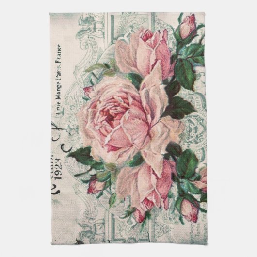shabby chic, decoupage, victorian, french chic, pa theedoek (Verticaal)