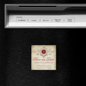 Shabby Chic | Deep Red Grunge Roos Save the Date Magneet