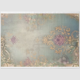 shabby chic, demask patronen, verouderd effect kun tissuepapier