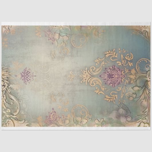 shabby chic, demask patronen, verouderd effect kun tissuepapier (Voorkant)