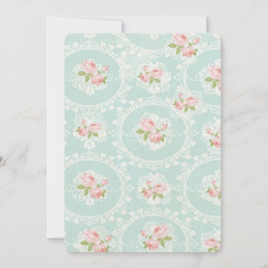 Shabby Chic doop/doop uitnodiging (Achterkant)