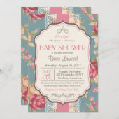  Shabby Chic Douche Uitnodiging, Baby Bridal Kaart (Voorkant / Achterkant)