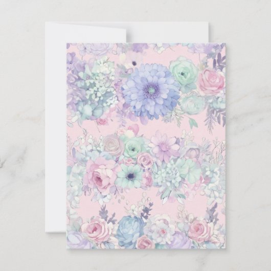 Shabby Chic Dreamy Mist Bloemkransen | Pastel Ju Feestdagenkaart (Voorkant)
