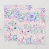 Shabby Chic Dreamy Mist Bloemkransen | Pastel Ju Feestdagenkaart (Voorkant / Achterkant)