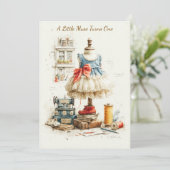 Shabby Chic Dress & Couture Studio 1e verjaardag Kaart (Staand voorkant)