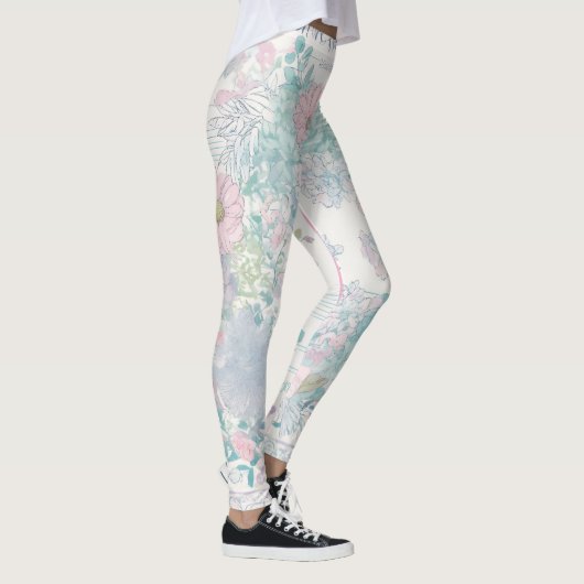 Shabby chic dromerige mist pastel kleuren junk jou leggings (Rechts)