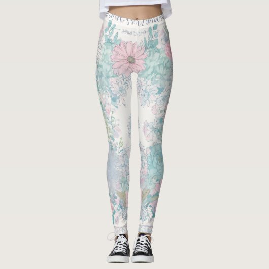 Shabby chic dromerige mist pastel kleuren junk jou leggings (Voorkant)