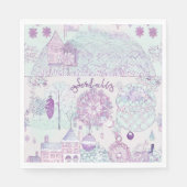 Shabby chic dromerige mist pastel kleuren servet (Voorkant)