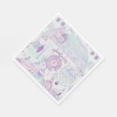 Shabby chic dromerige mist pastel kleuren servet (Hoek)