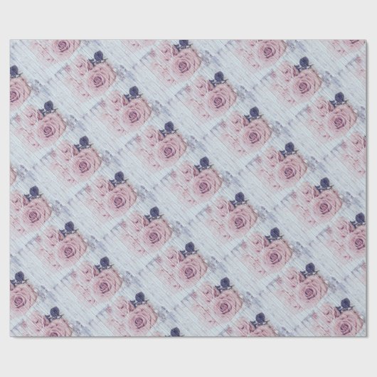  Shabby Chic Dusky Roses Cadeaupapier (Vlak)