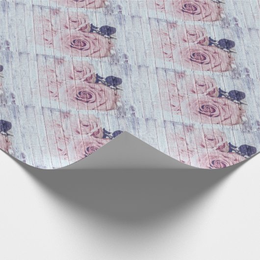  Shabby Chic Dusky Roses Cadeaupapier (Hoek)