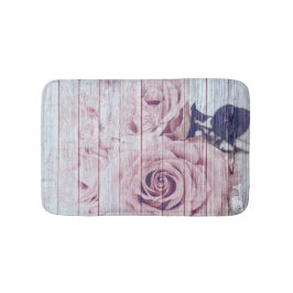  Shabby Chic Dusky roze rozen op hout Badmat