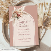 Shabby Chic Dusty Pink Floral Save the Date Invite Kaart