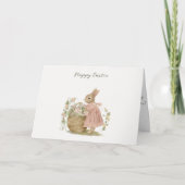 Shabby Chic Easter Rabbit Feestdagen Kaart (Voorkant)