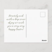 Shabby Chic Easter Rabbit Holiday Kaart (Achterkant)