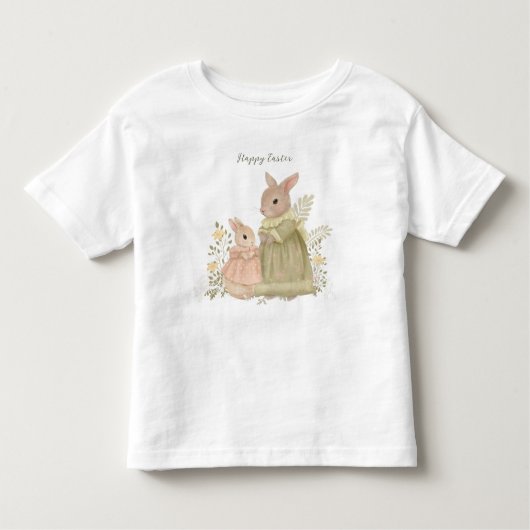 Shabby Chic Easter Rabbit Toddler T-shirt (Voorkant)