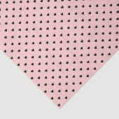 Shabby Chic Eenvoudige Zwarte Harten over Peachy P Tissuepapier (Detail)