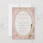 Shabby Chic Eiffel Toren Save the Date Huwelijk (Achterkant)